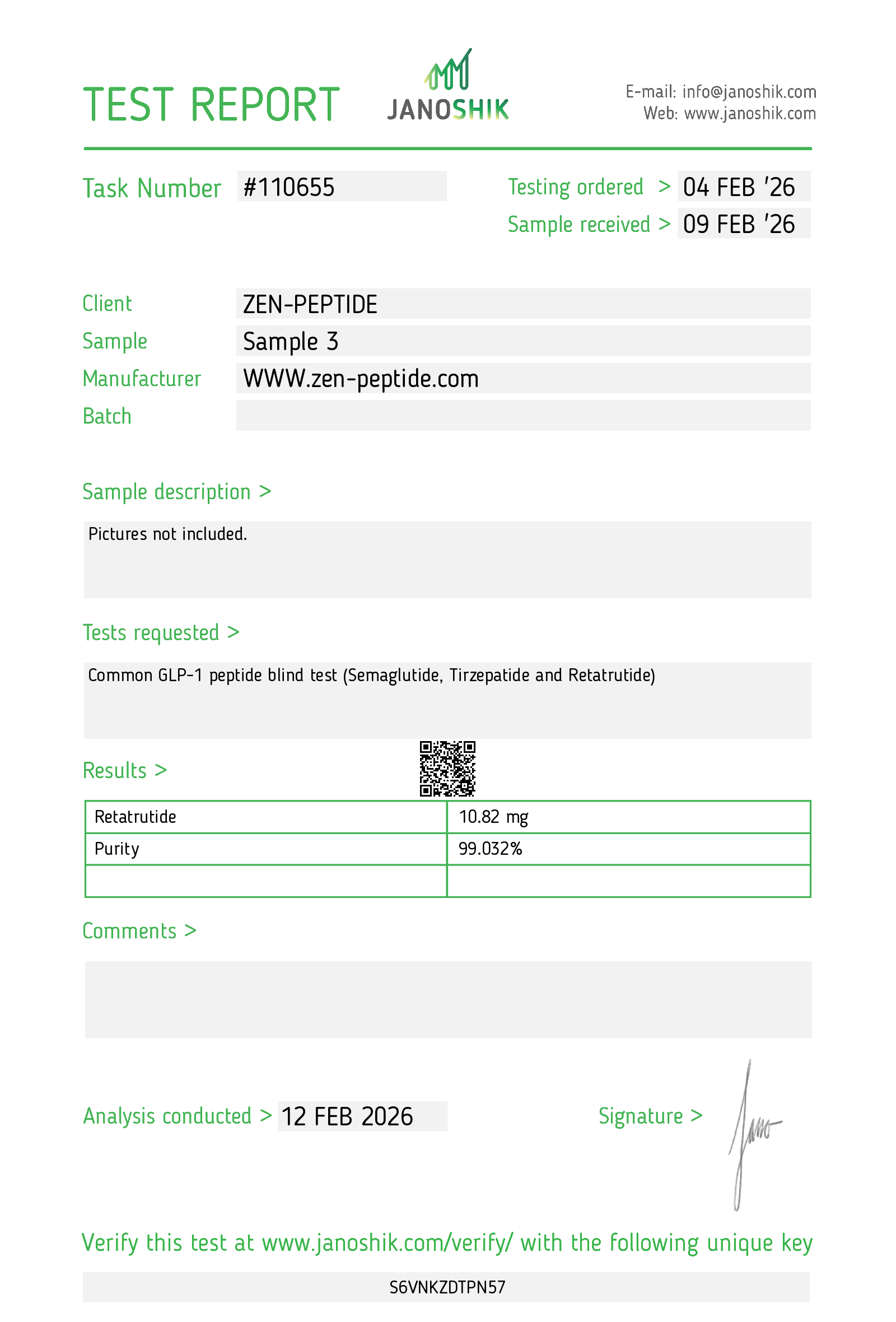 Retatrutide Lab Test Results — Axis Peptide Labs