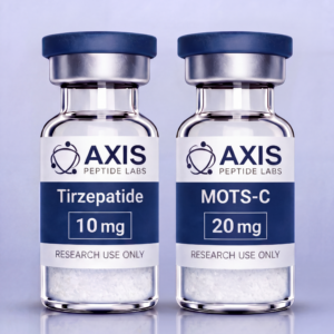 Tirzepatide 10mg and MOTS-C 20mg vials — Axis Peptide Labs Research Set