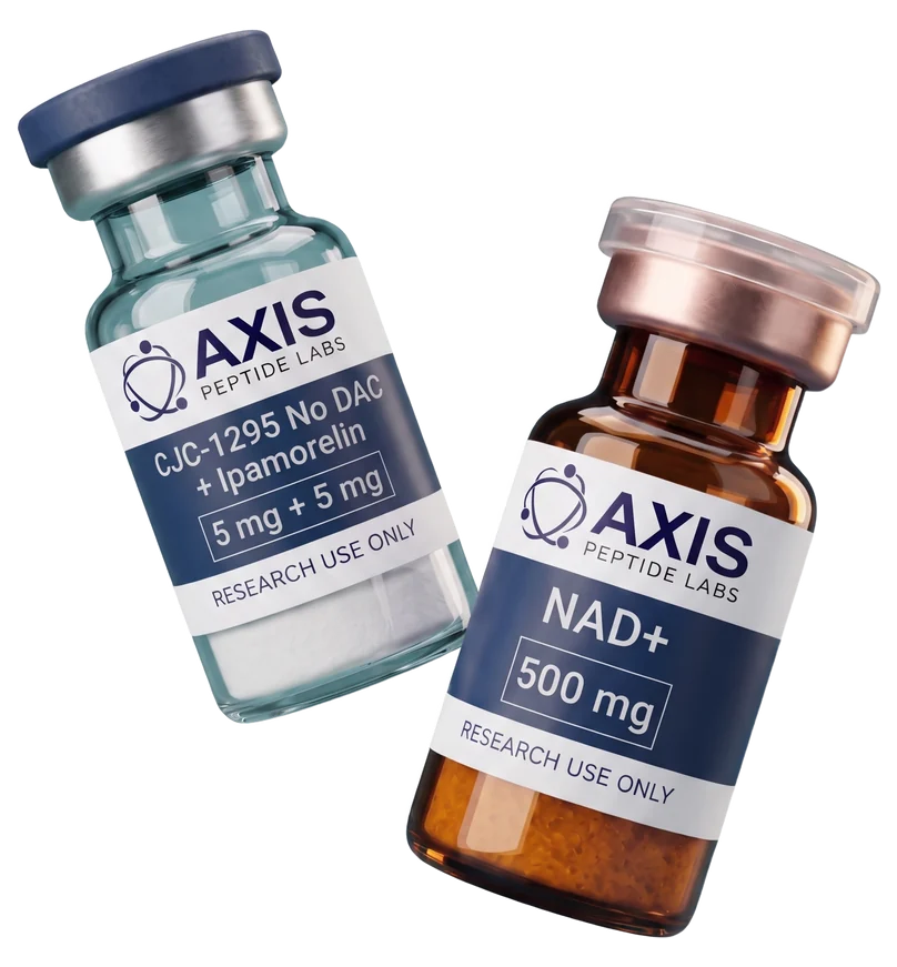 CJC-1295 No DAC + Ipamorelin and NAD+ 500 mg research vials